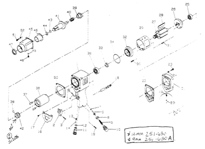 Part Location Diagram of 251-93 Ingersoll Rand Trigger